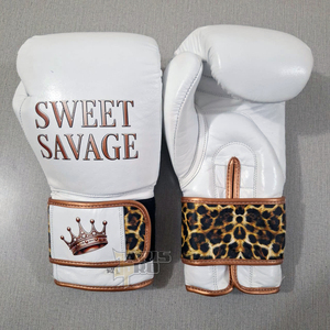 Custom Leather Boxing Gloves 16 oz MMA Training Gloves Adjustable Wrist <b>Strap</b> Breathable Waterproof for Martial Arts - Product Image 1