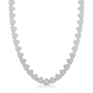 Diamond Heart Link <b>Necklace</b> 10.11CT Lab Grown IGI Certified 14K Gold Heart Halo Luxury <b>Statement</b> Jewelry Wholesale OEM ODM - Product Image 3