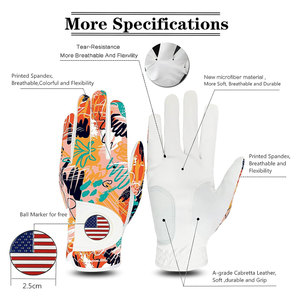Guantes de Golf para Mujer, para Mano Derecha, con Marcador de Pelota, Bandera de EE. UU., Transpirables, Suaves, para Todo Clima, con Agarre y Patrón Impreso - Product Image 2