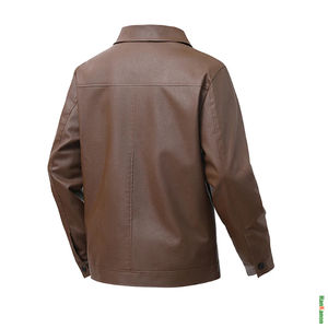Veste en cuir ample et confortable, flatteuse pour toutes les morphologies, coupe-vent et imperméable, veste pour homme - Product Image 5