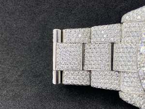 Nouvelle Montre de Luxe Mécanique pour Homme en Acier Inoxydable, Cadran Bleu, Lunette Sertie de Diamants Moissanite, Testée au Diamant, Style Hip Hop de Marque - Product Image 3