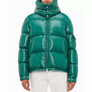Wholesale Custom Fashion Puffer <b>Jacket</b> Designer Men's <b>Canvas</b> Stand Collar Front Logo Hooded Winter Cotton Filled - Product Image 6