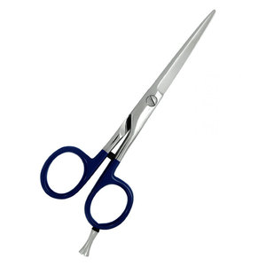 Professional High Quality German Stainless Steel Right-Handed <b>Barber</b> Scissors Silver Blue Medium Handle Ring Sharp <b>Blade</b> Hair - Product Image 2