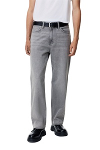 กางเกงยีนส์ทรงหลวมสำหรับผู้ชายผ้าฝ้าย100% มีกระเป๋า5กระเป๋าผ้ายีนส์แบบโค้งมนดีไซน์ใหม่พรีเมี่ยม - Product Image 5