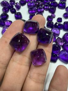Ametista Natural en Forma de Panal, Gemas Sueltas, Formas Mixtas, Color Morado Pulido, Certificadas por Terceros, 5-10 Quilates, para Joyería - Product Image 2