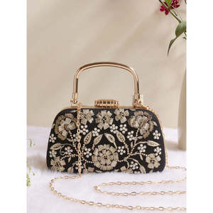 Bolso de mano de lujo hecho a mano con cuentas trapecio nupcial con correa de cadena diseño de moda ecológico - Product Image 1