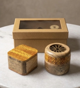 Quemador de Incienso de Madera Antiguo Tallado, Mabkhara Árabe, Soporte para Bakhoor, Quemador de Oud para Aromaterapia - Product Image 3
