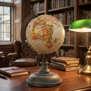 ลูกโลกตั้งโต๊ะสุดหรูพร้อมขาตั้งไม้ เหล็ก และพลาสติก |   ลูกโลกแผนที่โลกตกแต่งสำหรับโต๊ะทำงาน ห้องอ่านหนังสือ และตกแต่งภายในบ้าน - Product Image 3