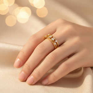 Bague de Fiançailles Tendance pour Femme en Argent Sterling S925, Trois Rangs, Sertie de Moissanite Taille Marquise et Taille Brillant, Monture Bezel - Product Image 6