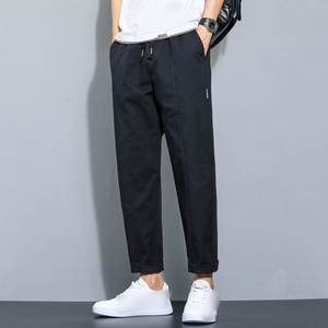 <b>Drawstring</b> Tapered Cuffed Men’s <b>Pants</b> Casual Jogger Style Trousers - Product Image 1