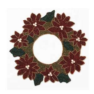 Set de table brodé à la main avec perles de verre, personnalisé et tendance, pour Noël, événements festifs, maison, café et table à manger - Product Image 2