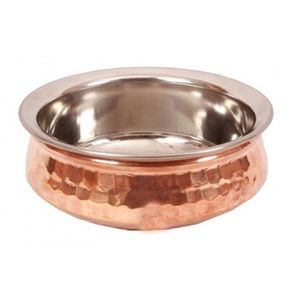 Copper Buffet Serving Bowl with Stainless Steel Inner Handmade Hammered Tableware for Home Hotel Restaurant Catering Events - Product Image 6