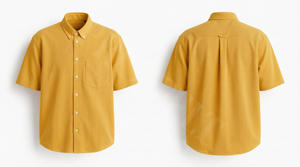 Chemise boutonnée à manches courtes pour homme de qualité supérieure, décontractée, en coton uni, pour le travail, le bureau, l'été, avec poche classique - Product Image 4