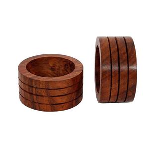 Servilleteros de Madera con Acabado Rústico, Anillos para Servilletas de Madera, Decoración de Mesa, Vajilla, Diseño para Fiestas, Calidad Premium - Product Image 1