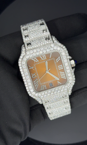 Nuevo Reloj de Diamantes Redondos Estilo Hip Hop con Moissanita, Alta Calidad, DEF, para Negocios, Deportes y Moda, en Acero Inoxidable - Product Image 5