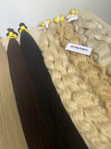 ราคาส่งผมต่อเวียดนามแบบซุปเปอร์ดับเบิ้ลดรอน จำนวนมาก หลายสี # 1 # ผมแท้ PLA แบบธรรมชาติ ลอนตรง พรีเมียม เรมี่แฮร์ - Product Image 3