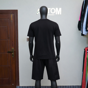 Conjunto de Camiseta y Pantalones Cortos Deportivos para Hombre, Personalizado, Estilo Urbano, Transpirable, de Felpa, Algodón Grueso, Traje Deportivo Informal para Gimnasio - Product Image 3
