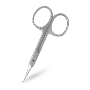 Ciseaux à cuticules incurvés en acier inoxydable de qualité supérieure avec étui en cuir pour une coupe précise des peaux mortes - Product Image 2