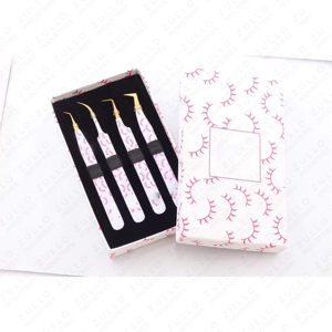 Juego de Pinzas Profesionales de Acero Inoxidable para Extensión de Pestañas con Puntas Curvas y Puntiagudas, Opciones de Logotipo y Color Personalizados - Product Image 3