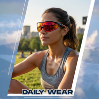 Borjye J131D Laser logo verres teintés lunettes de soleil de sport pont de nez réglables