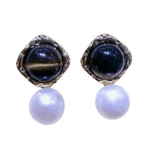 Pendientes Largos de Moda Retro Vintage Francesa, Simples y Versátiles, con Piedra de Ojo de Tigre y Perla de Agua Dulce, Venta al por Mayor de Origen Zhuji - Product Image 5