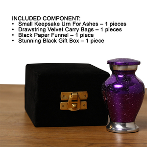 Urnes funéraires miniatures en aluminium violet moucheté pour cendres funéraires, style galaxie, flacon décoratif pour cendres - Product Image 3