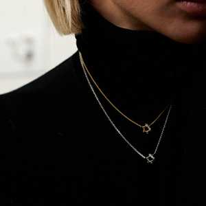 Star of David Geometric Religious Pendant 14K 18K <b>Solid</b> Real Gold Custom Lab Grown Diamond Chain <b>Necklace</b> Wholesale Manufacture - Product Image 2