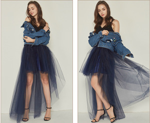 Jupes asymétriques personnalisées en gros pour femmes, jupes longues en tulle noir de haute qualité pour adultes et jeunes filles, jupes tutu de ballet pour femmes - Product Image 3