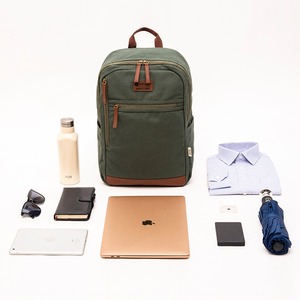 GRS Green Cotton <b>Backpack</b> Casual <b>Backpack</b> Leather Business <b>Backpack</b> Laptop Bag <b>Simple</b> <b>Backpack</b> - Product Image 6