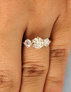 Anillo de Diamantes en Oro, Chapado en Oro, Diamante Cultivado en Laboratorio, Corte Brillante, Estilo Punk, Joyería de Compromiso y Boda para Mujer, Certificado IGI - Product Image 4