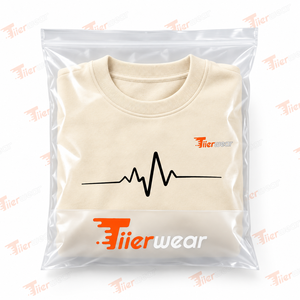 Sudadera de Cuello Redondo para Hombre, Color Crema, Corte Regular, Diseño de Latido de Corazón con Impresión por Transferencia de Calor, Ropa Casual de Otoño, Ecológica, Serigrafiada - Product Image 6