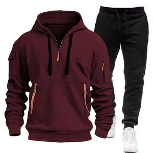 Conjunto de Sudadera con Capucha y Pantalones Deportivos Personalizados con Logotipo, Conjunto Deportivo Informal de Moda para Parejas, Traje Deportivo de 2 Piezas para Hombre - Product Image 4