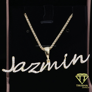 Elegant Jazmin Script Necklace Moissanite Diamond Custom Name Pendant For Jewelry Retailers And Online Sellers - Product Image 4
