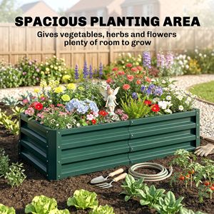 Fioriera Rialzata in Metallo Zincato 4FT X 2FT X 1FT per Coltivazione di Verdure, Fiori ed Erbe Aromatiche - Ideale per Spazi Verdi - Product Image 4