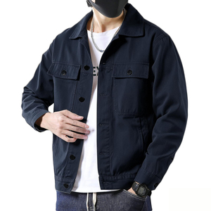 Professional Mens Denim Jacket Anti Pilling Fabric Durable Workwear Smart Casual Outerwear Fashionable Denim Clothing Wear - Product Image 3
