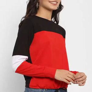 T-shirt à manches longues pour femme, nouveau style, décontracté, avec logo personnalisé, confortable, vente en gros - Product Image 5