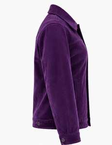 Veste pour femme de couleur violette, col rabattu, fermeture à boutons, manches longues - Product Image 6