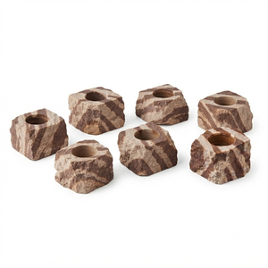 Support de bougie en pierre naturelle sculptée à la main Narmada, pierre précieuse Agate, guérison, vente en gros - Product Image 3