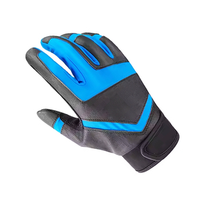 Guantes de Bateo de Cuero Azul y Negro con Acolchado y Cierre de Velcro, Ambidiestros, para Entrenamiento de Adultos - Product Image 2