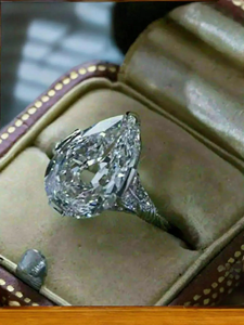 Bague de fiançailles en diamant taille poire de 3,00 carats, or jaune, certifiée IGI, style Art Déco de luxe, bague cocktail antique pour anniversaire - Product Image 2