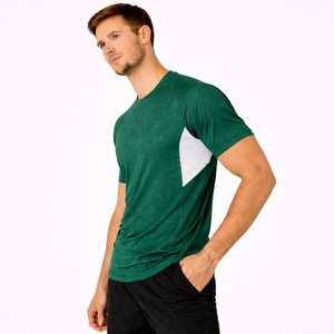 T-shirt de sport personnalisé pour homme, broderie frontale, à séchage rapide, en maille respirante, anti-transpiration, pour entraînement et fitness - Product Image 3