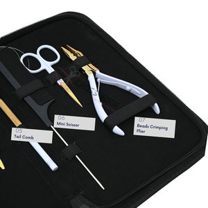 Kit d'outils professionnels pour extensions de cheveux en acier inoxydable avec pince de fermeture à micro-anneaux, outil à boucle et pinces, accessoires de salon professionnels - Product Image 4