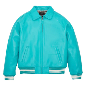 Service OEM de broderie personnalisée par le fabricant, veste Avirex en peau de mouton de haute qualité, veste en cuir véritable personnalisée pour hommes, veste Solis de couleur unie - Product Image 1