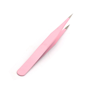 Ensemble de pinces à cils en acier inoxydable pour extensions de cils, pointe en fibre, couleurs personnalisables, 45, 75, 90 degrés - Product Image 5