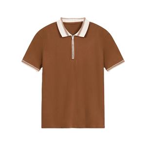 Servicio OEM Disponible, Venta al Por Mayor de Camisetas Polo Básicas de Manga Corta para Hombre con Cuello en Contraste y Cierre de Cremallera, Casual - Product Image 6
