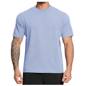 Men's <b>Black</b> Short Sleeve O-Neck Jersey <b>T</b>-<b>Shirt</b> Regular Fit Solid Casual Knitted <b>Plain</b> 100% Cotton Digital Eco-Friendly ROLEIN - Product Image 5