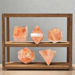 Sólidos Platónicos, Juego de 5 Piedras Preciosas de Piedra Solar, Geometría Sagrada, Cristales Curativos de Alta Calidad, Ecológicos, Estilo Mascota - Product Image 2