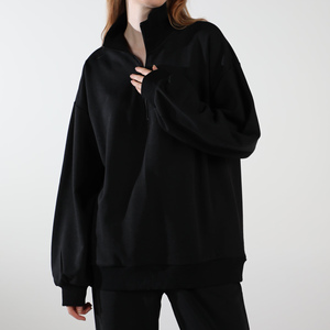 Sweat-shirt ample pour femme, taille adulte, col montant zippé, pull à capuche tendance pour femme, best-seller - Product Image 3