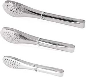 Pinces de buffet en acier inoxydable Bold Blossom, ustensiles de cuisine, plus de 20 pièces, poignées recouvertes de vinyle, compatibles lave-vaisselle, pour servir les aliments - Product Image 1