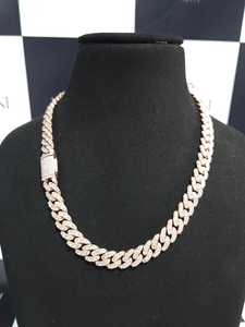 Collier chaîne cubaine plaqué or avec diamants ronds taille brillant, bijoux hip-hop pour mariage, fiançailles, cadeau - Product Image 2